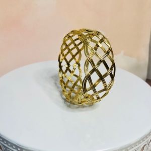 Gold-Tone Bracelet in Basket Weave Style